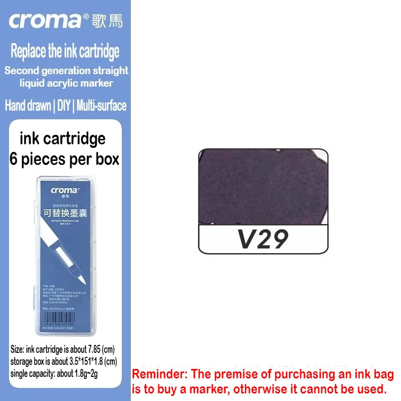Croma 160/24 Color Replaceable Ink Acrylic Markers