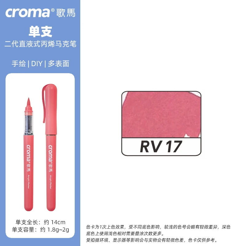 Croma 160 Colors Refillable Acrylic Markers – Washable