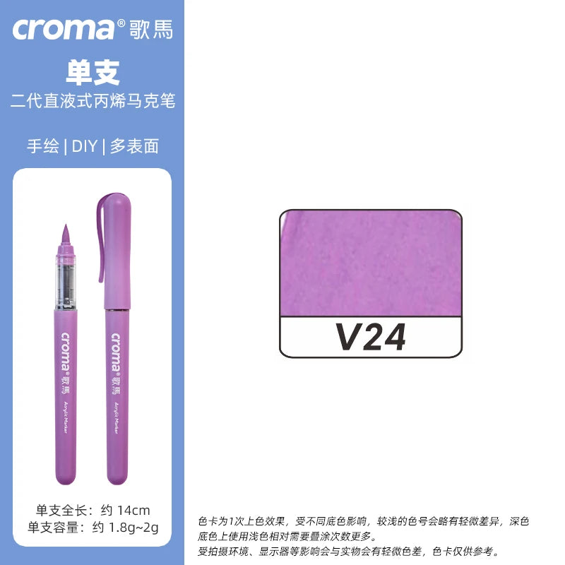 Croma 160 Colors Refillable Acrylic Markers – Washable