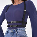 Women Leather Harness Waist Belt – Goth Corset Suspender