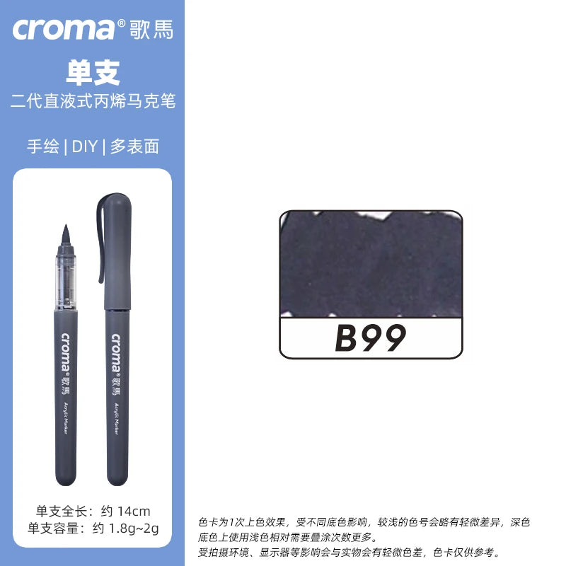 Croma 160 Colors Refillable Acrylic Markers – Washable