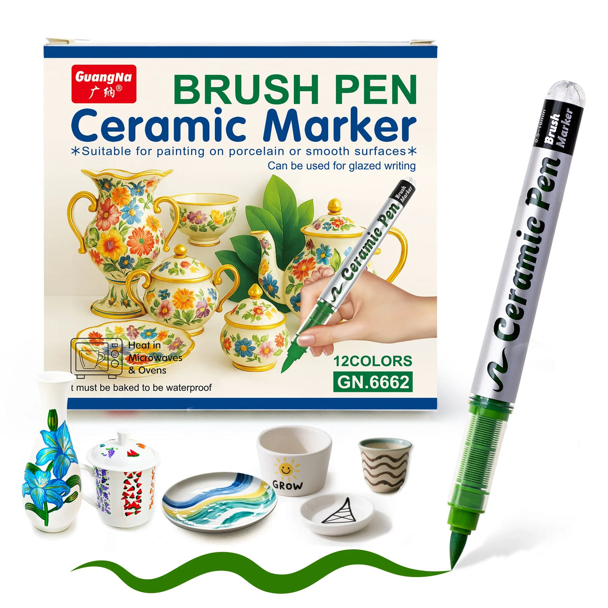 Ceramic Paint Pens 12 Colors – Porcelain & Glass Markers