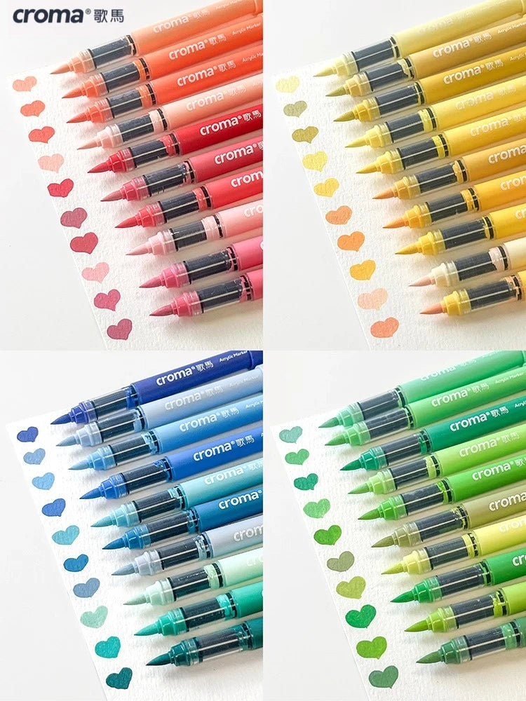 Croma 160 Colors Refillable Acrylic Markers – Washable
