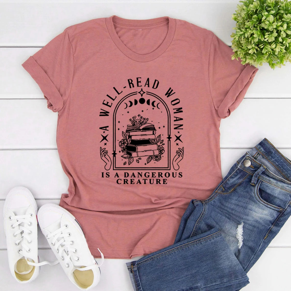 Well Read Woman Graphic T-Shirt – Book Lovers Tee
