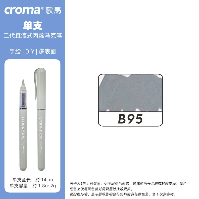 Croma 160 Colors Refillable Acrylic Markers – Washable