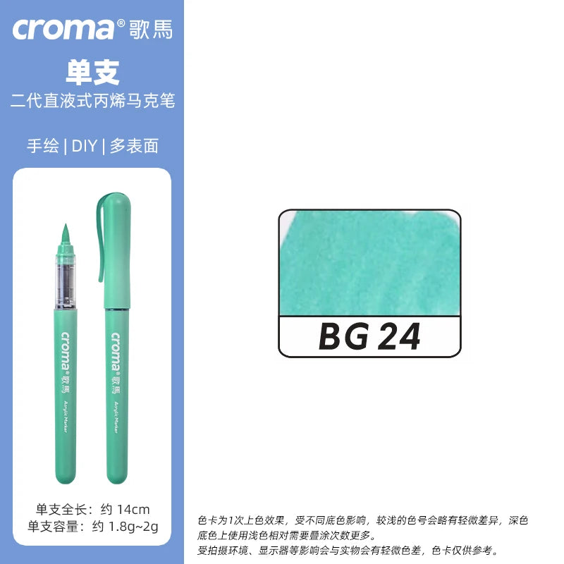 Croma 160 Colors Refillable Acrylic Markers – Washable