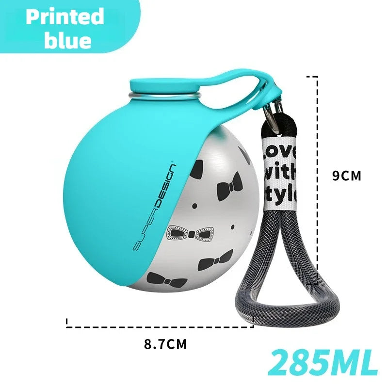 Stainless Steel Collapsible Dog Water Bottle | Portable Ball Bowl