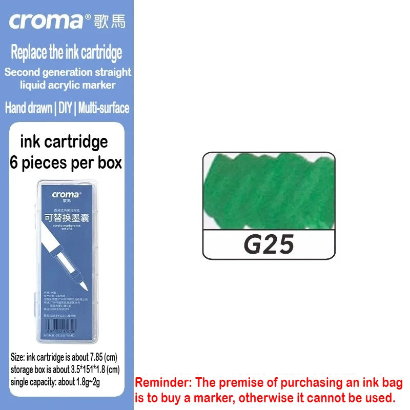 Croma 160/24 Color Replaceable Ink Acrylic Markers