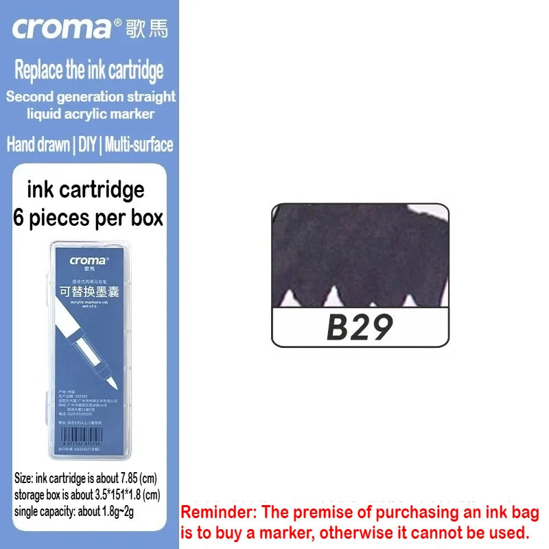 Croma 160/24 Color Replaceable Ink Acrylic Markers