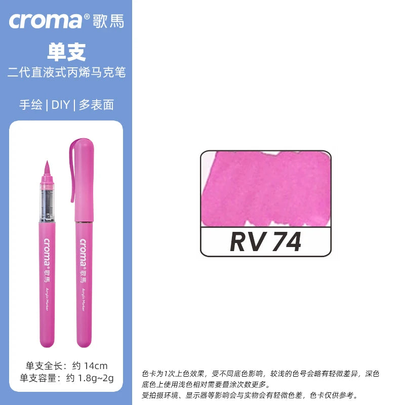 Croma 160 Colors Refillable Acrylic Markers – Washable