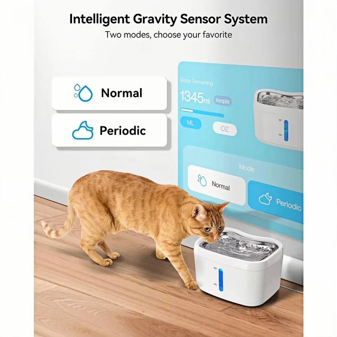 Smart Cat Water Fountain with APP Control | 2.5L Stainless Steel