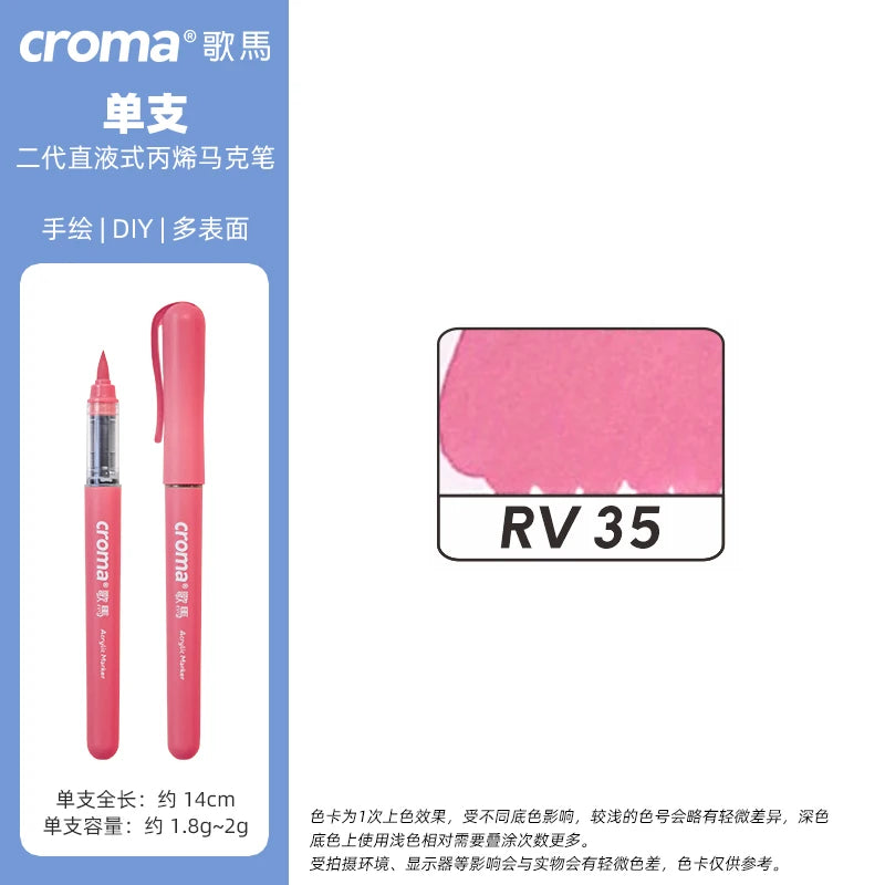 Croma 160 Colors Refillable Acrylic Markers – Washable