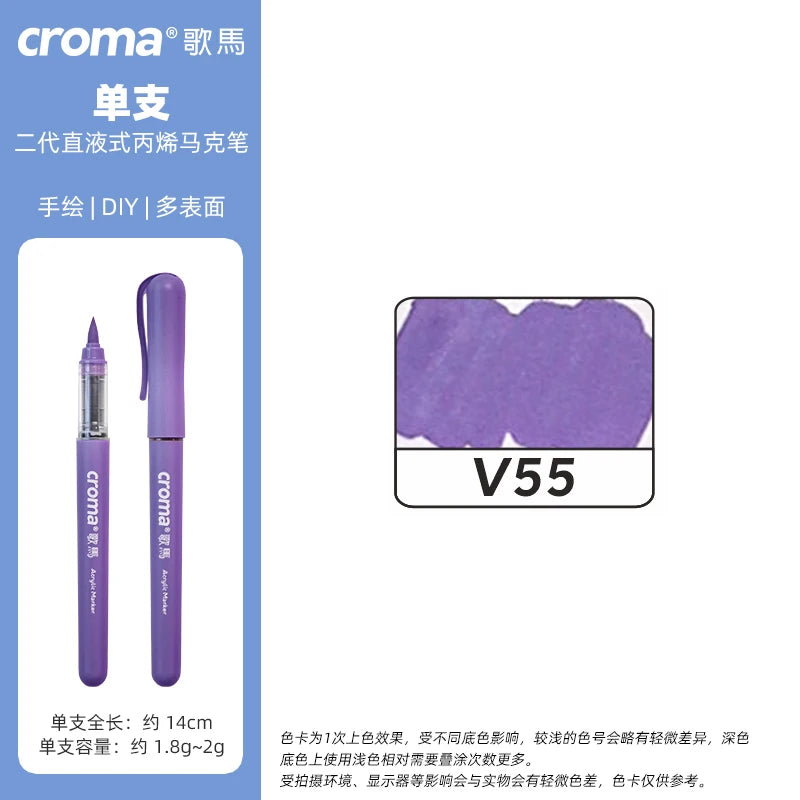 Croma 160 Colors Refillable Acrylic Markers – Washable