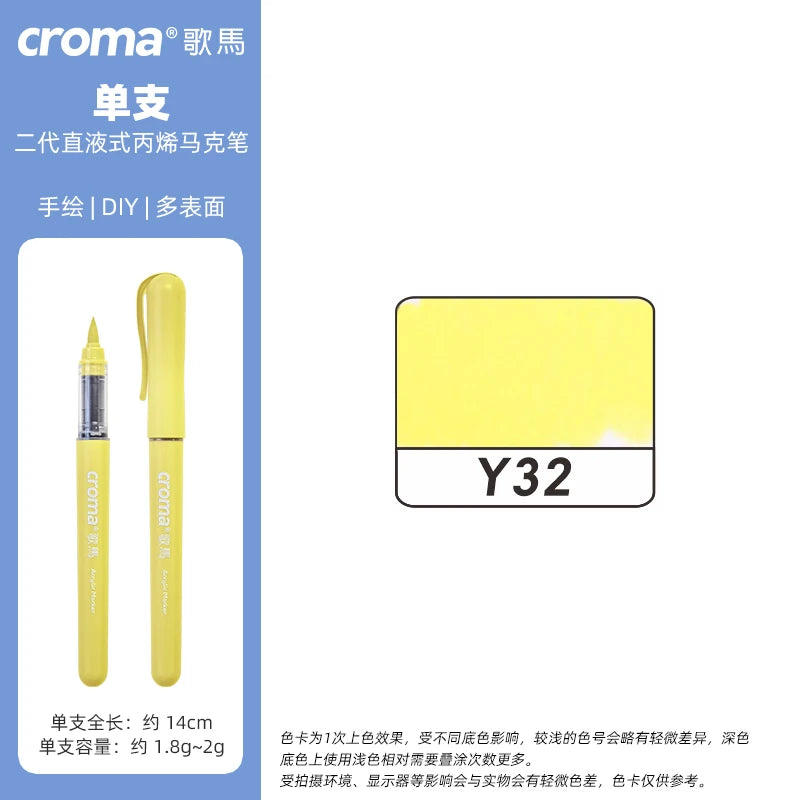 Croma 160 Colors Refillable Acrylic Markers – Washable
