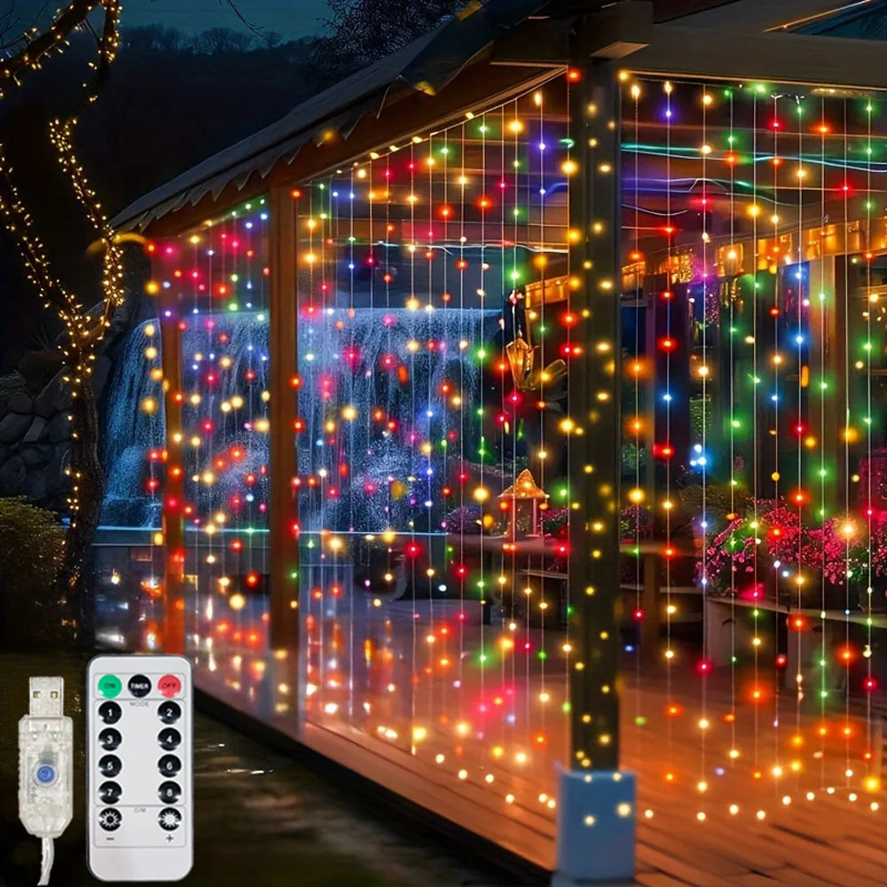 USB LED Curtain Fairy Lights – Multicolor, Warm & Whit