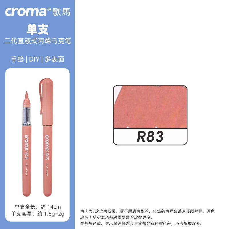 Croma 160 Colors Refillable Acrylic Markers – Washable