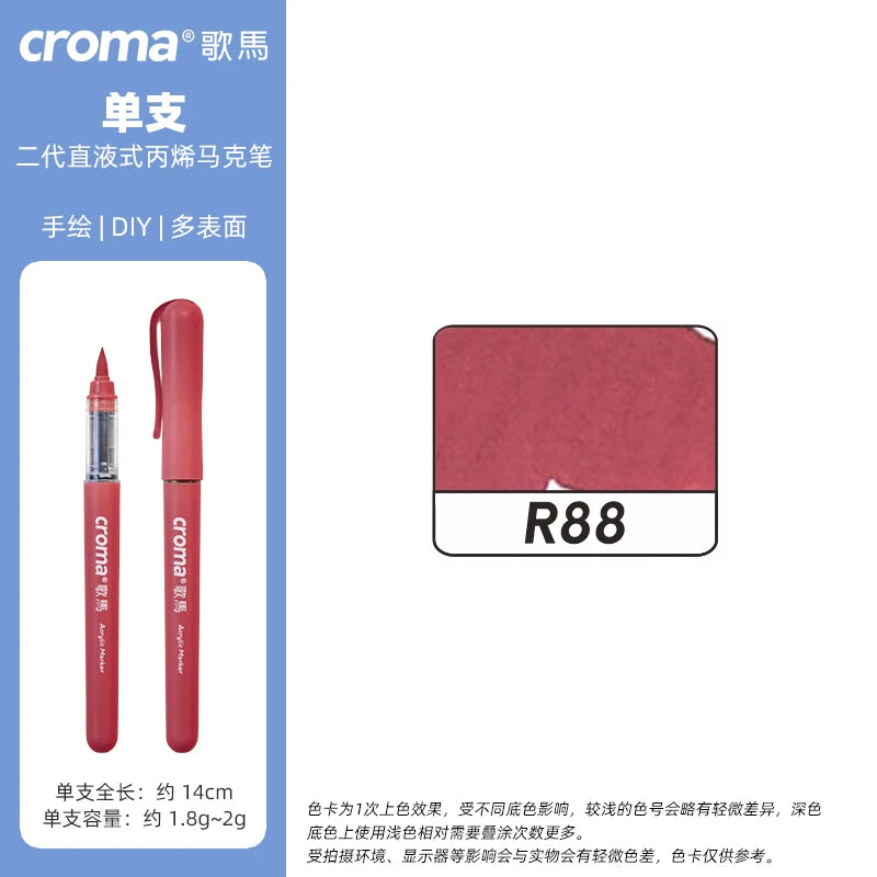 Croma 160 Colors Refillable Acrylic Markers – Washable