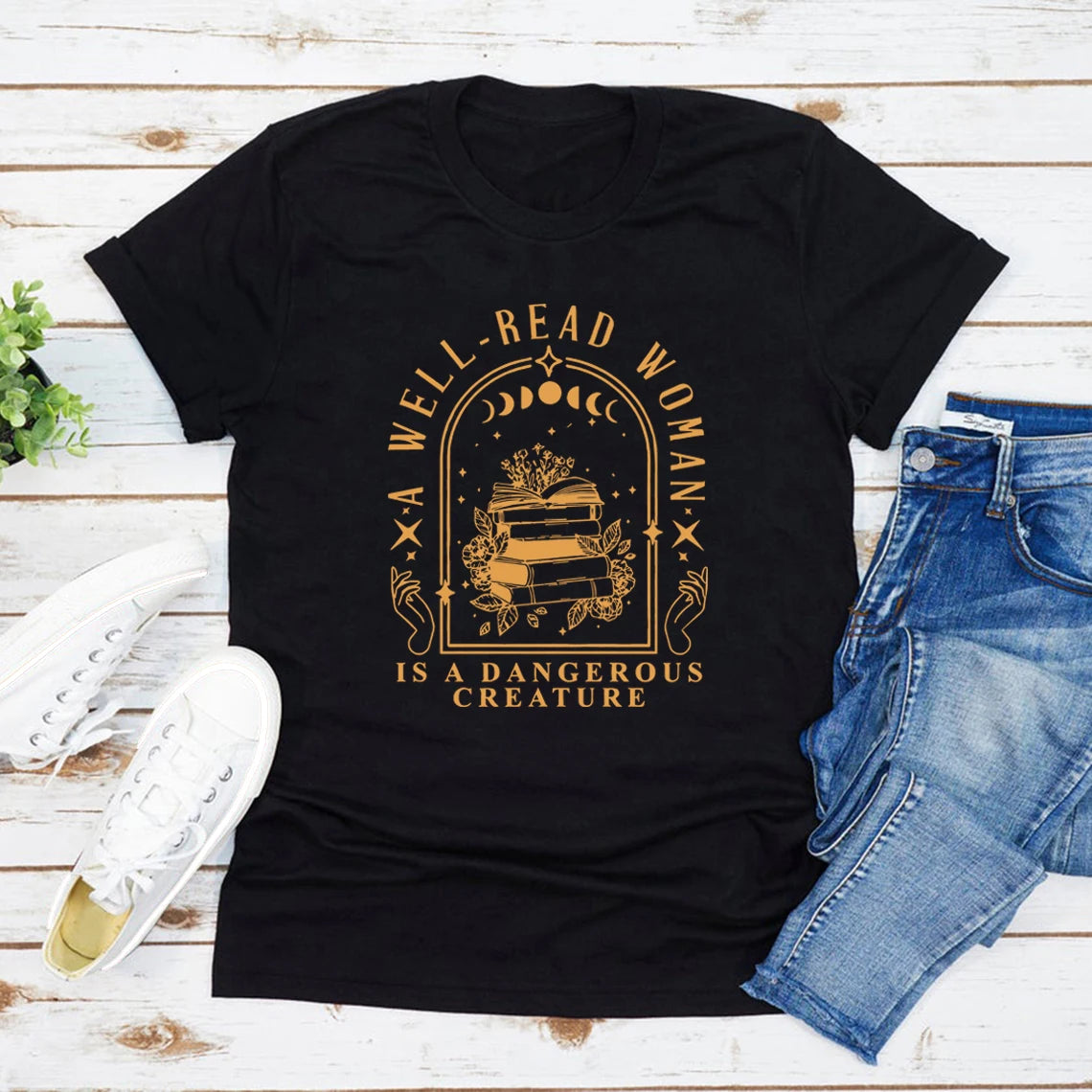 Well Read Woman Graphic T-Shirt – Book Lovers Tee
