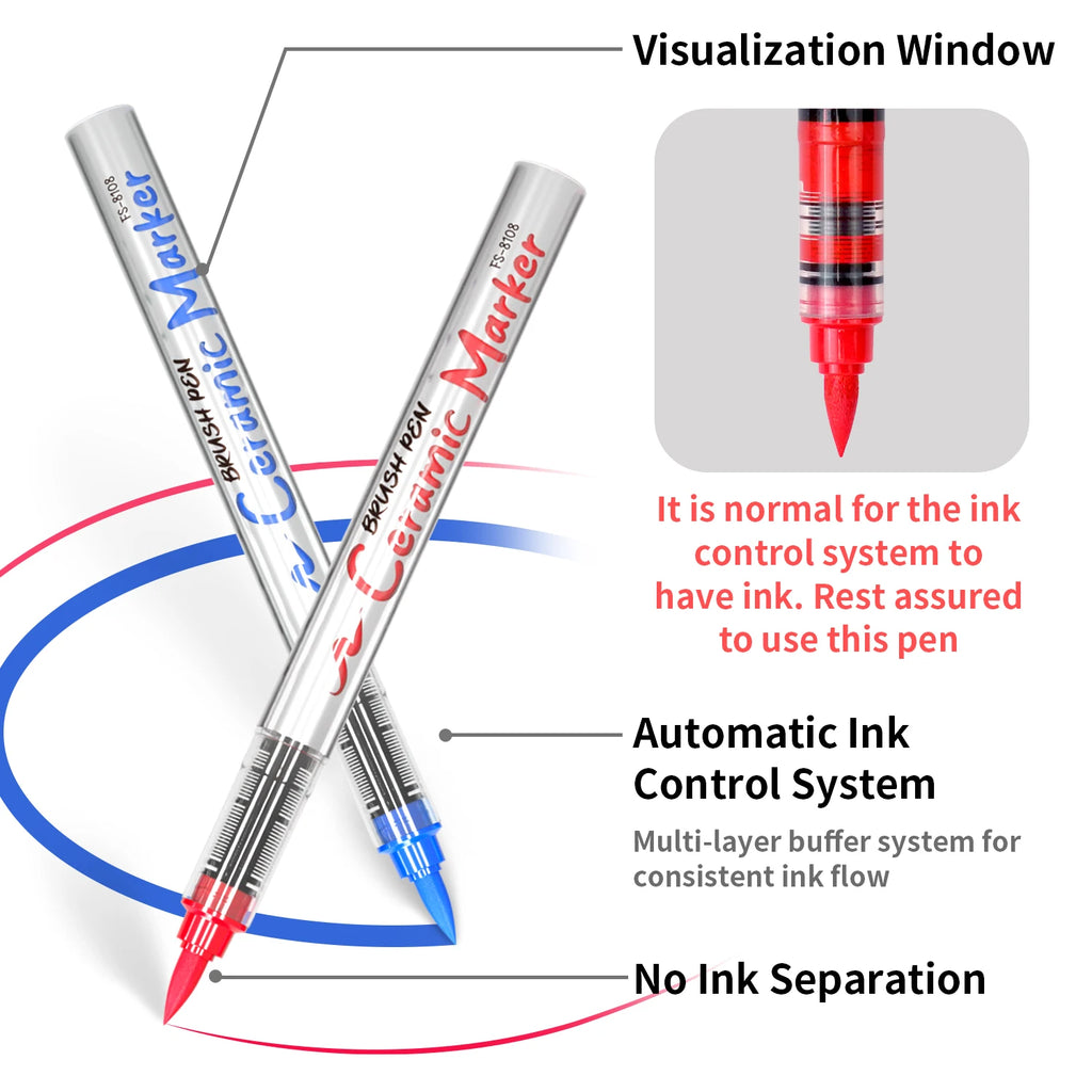 Ceramic & Glass Paint Marker Pens – 12/24/36 Colors