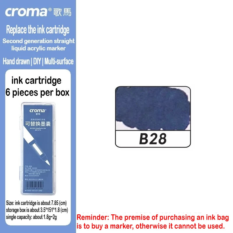 Croma 160/24 Color Replaceable Ink Acrylic Markers